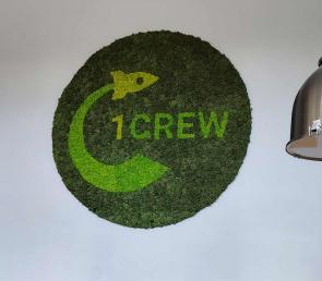 Кръгло лого от скандинавски мъх за 1Crew
