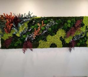 MOSS wild green wall at the lobby of a residence buiding