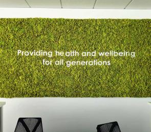 Moss bio-board at Zentiva's office